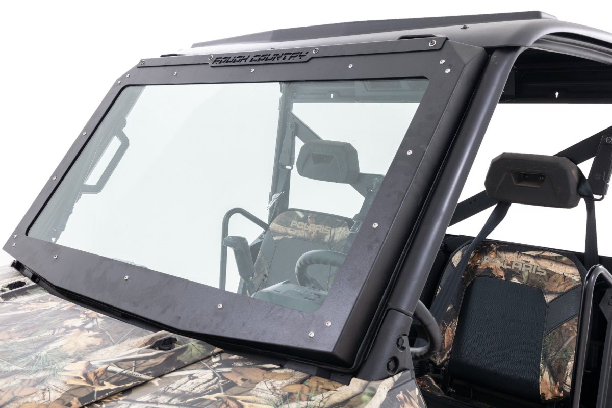 Polaris Ranger Crew XP 1000 NorthStar Ultimate Electric Tilt Windshield - Rough Country - Auto-Tilt Glass - '21-'23